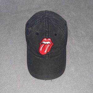 🔴Rolling Stones Logo and Lyrics Black Hat⚫️
